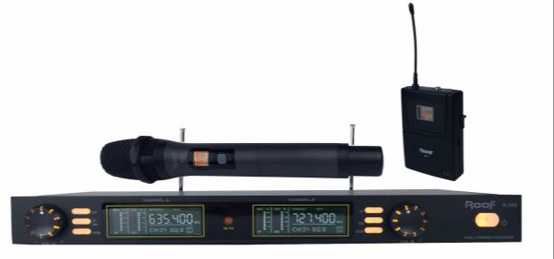 R-202 UHF DİJİTAL İKİ KANAL WIRELESS MİKROFON (EL+YAKA)