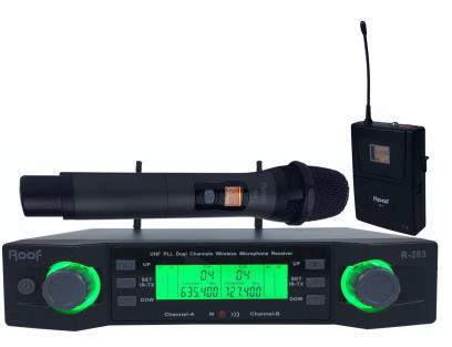 R-203 UHF DİJİTAL İKİ KANAL WIRELESS MİKROFON (EL+YAKA)